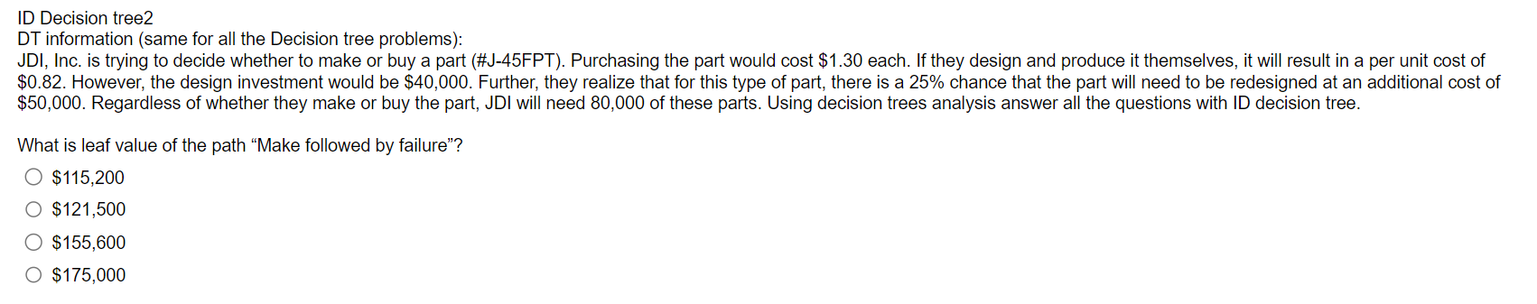 ID Decision tree2 DT information (same for all the Decision tree