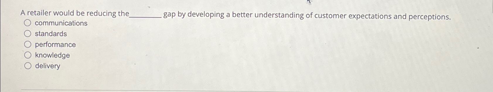  A retailer would be reducing the communications gap by developing a