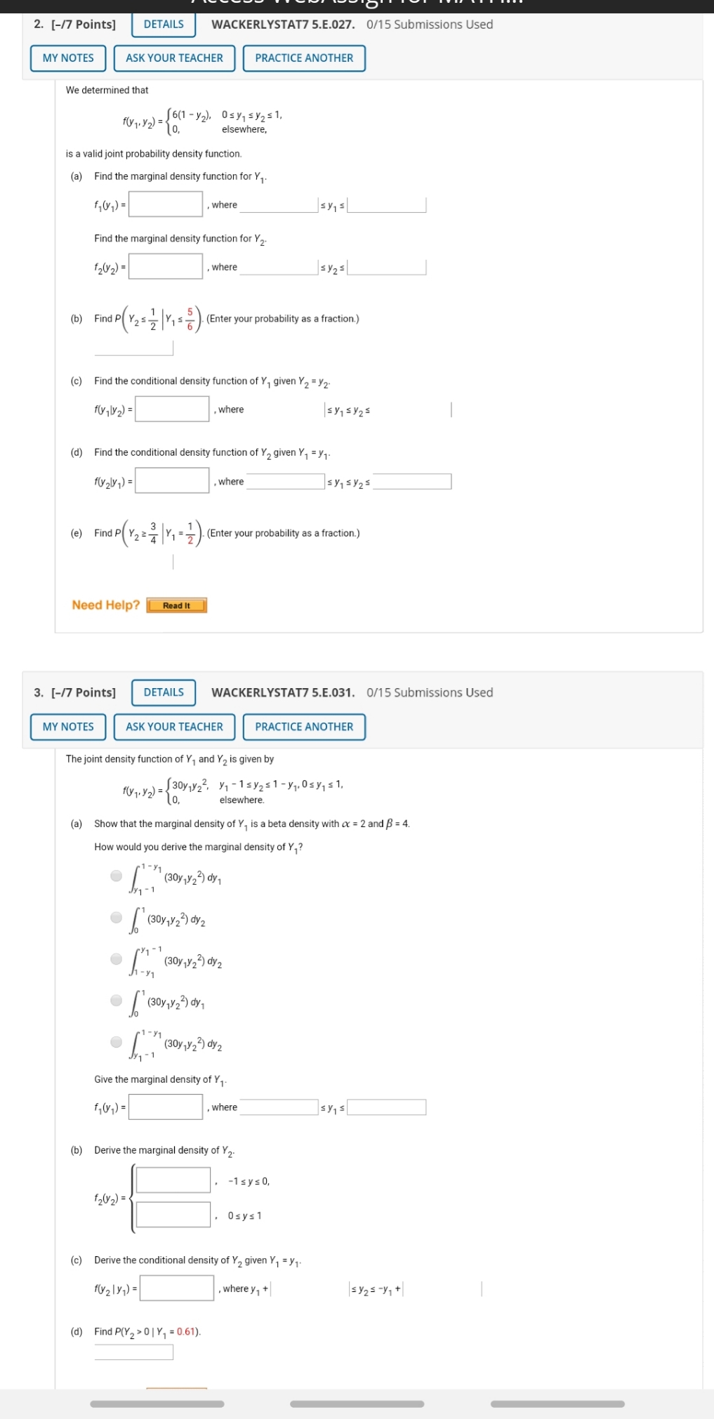 please solve it correctly 2. [-/7 Points] DETAILS WACKERLYSTAT7 5.E.027. 0/15 Submissions