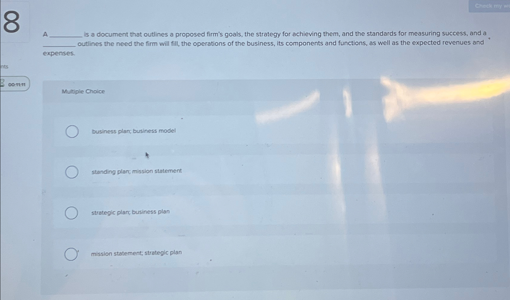  check my wo A is a document that outlines a proposed