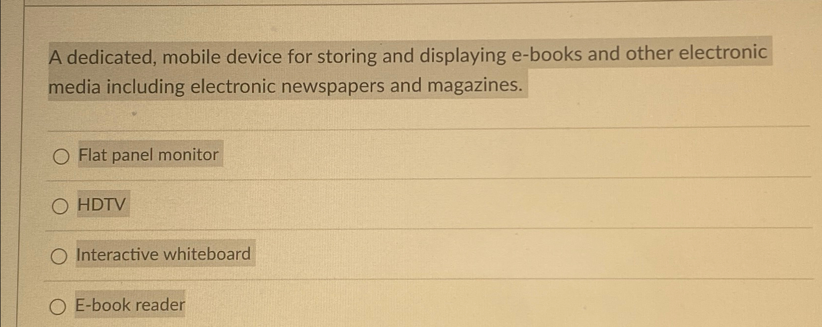  A dedicated, mobile device for storing and displaying e-books and other