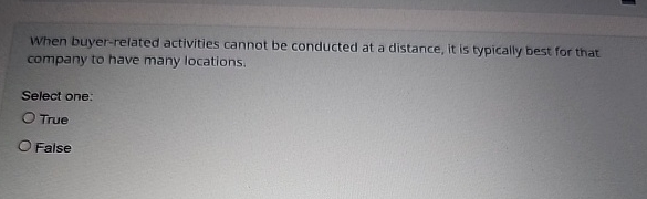  When buyer-related activities cannot be conducted at a distance, it is