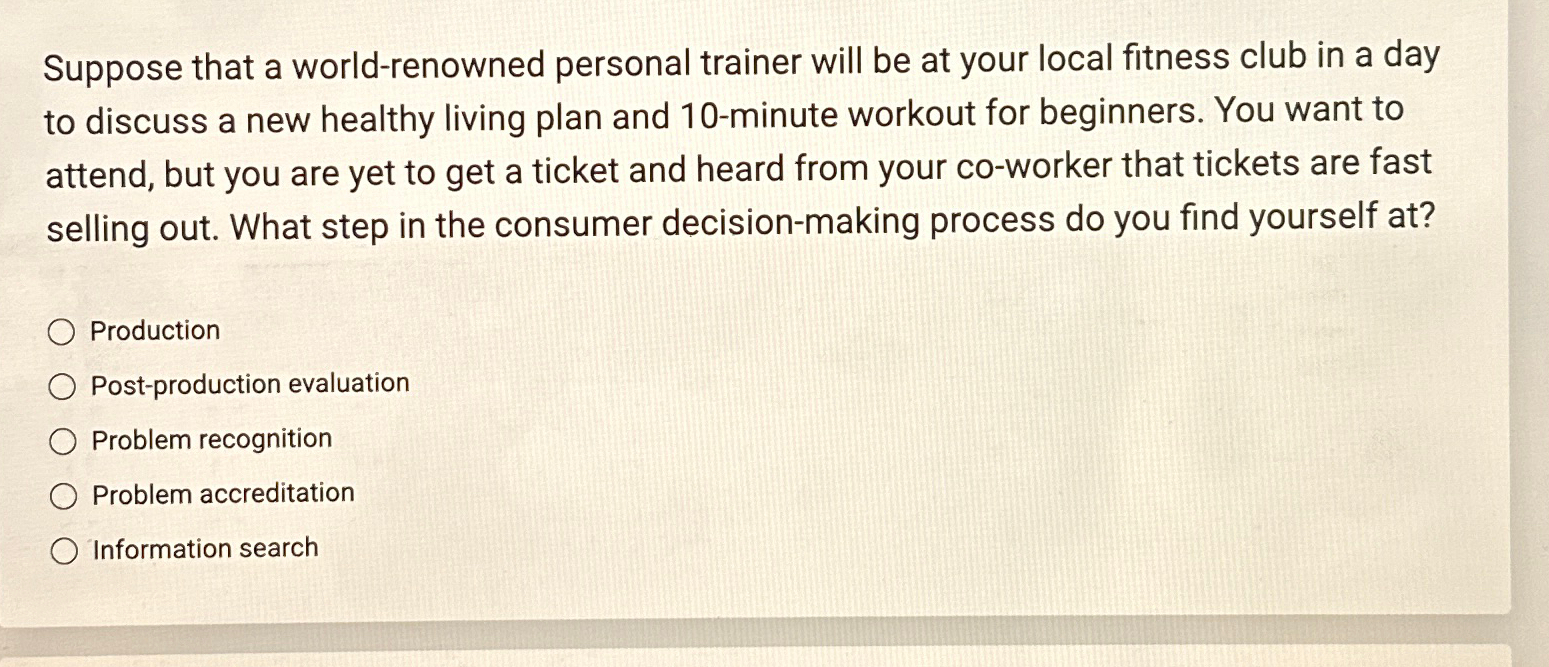  Suppose that a world-renowned personal trainer will be at your local