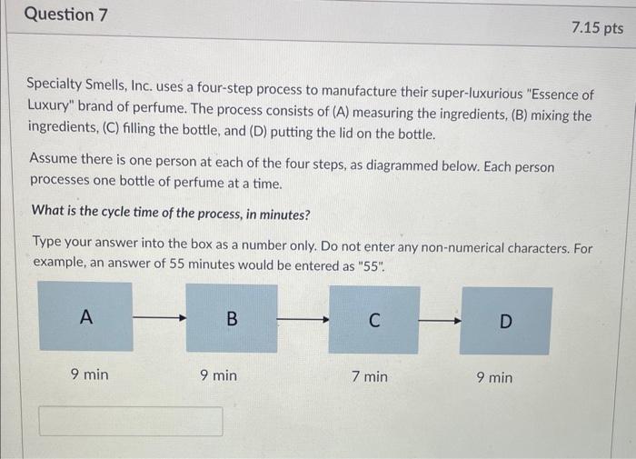 please help Specialty Smells, Inc. uses a four-step process to manufacture their
