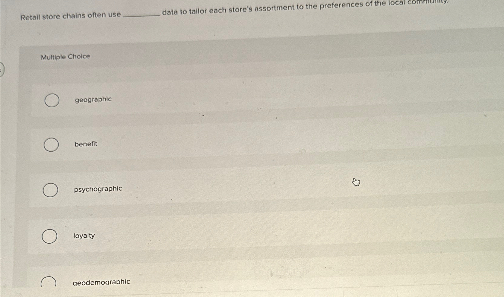  Retail store chains often use data to tailor each store's assortment