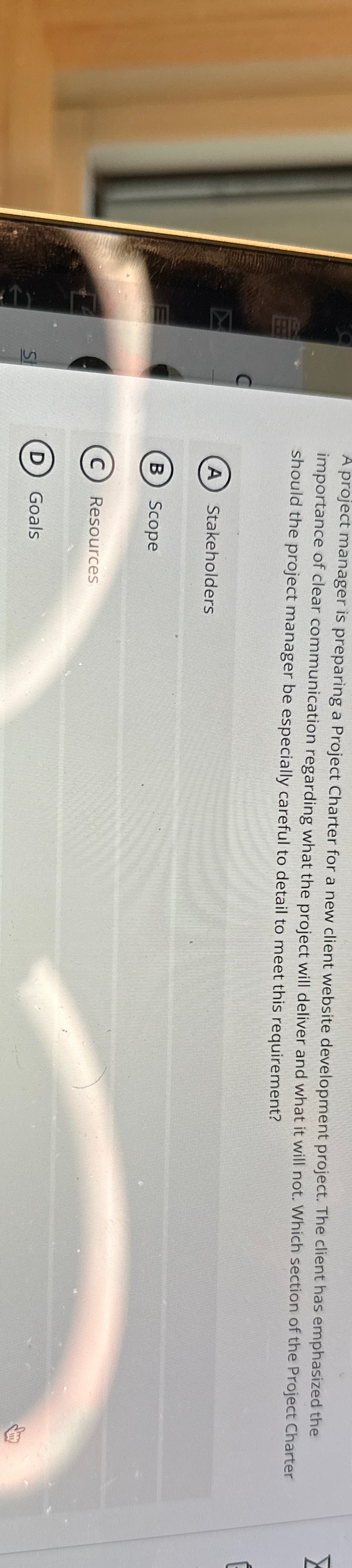  A project manager is preparing a Project Charter for a new