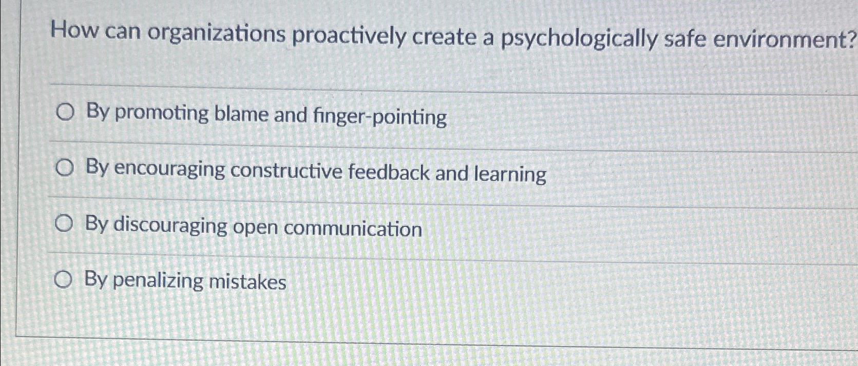  How can organizations proactively create a psychologically safe environment? By promoting