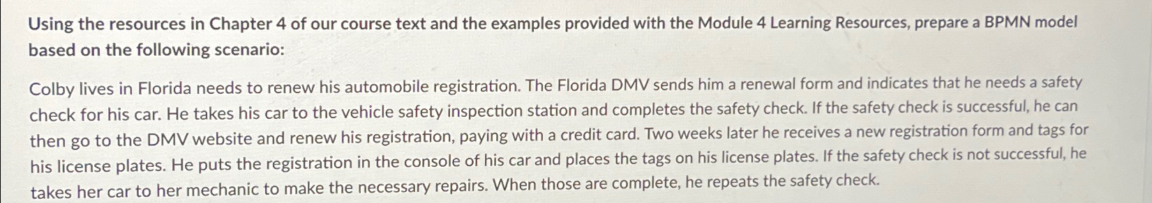  Using the resources in Chapter 4 of our course text and