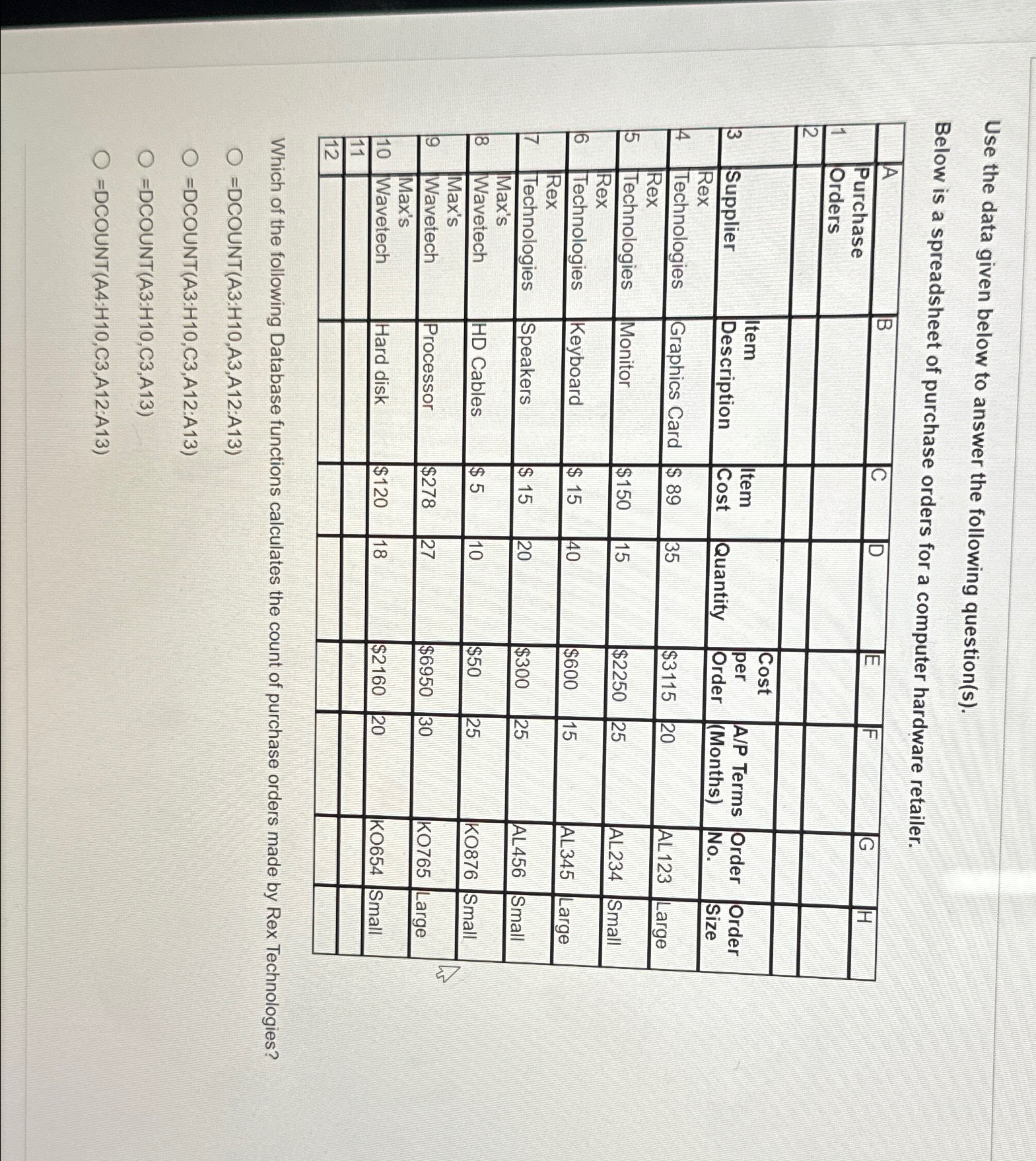  Use the data given below to answer the following question(s). Below