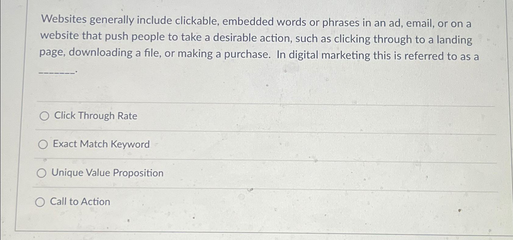  Websites generally include clickable, embedded words or phrases in an ad,