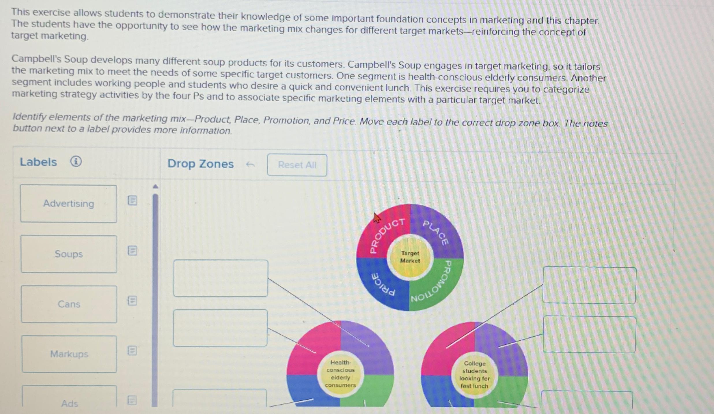  This exercise allows students to demonstrate their knowledge of some important