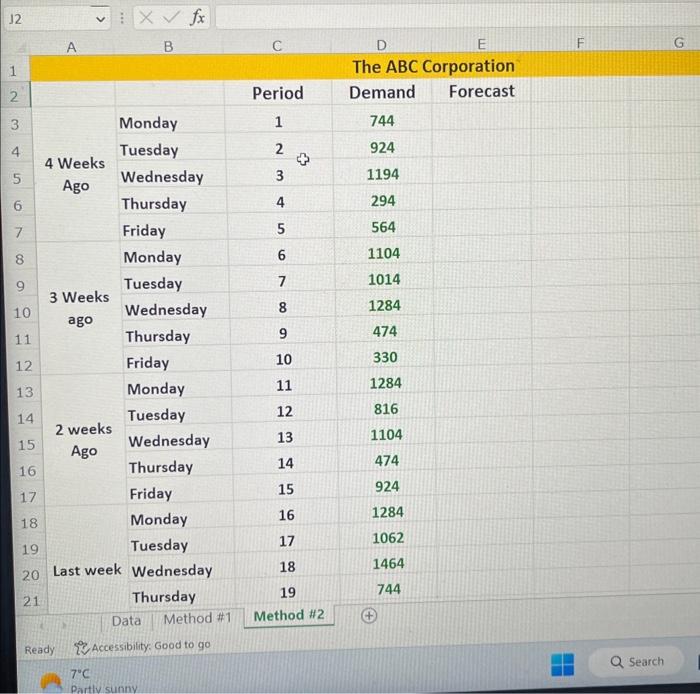 Tuesday & 7 & 1014 \\ \hline 10 & ago & Wednesday