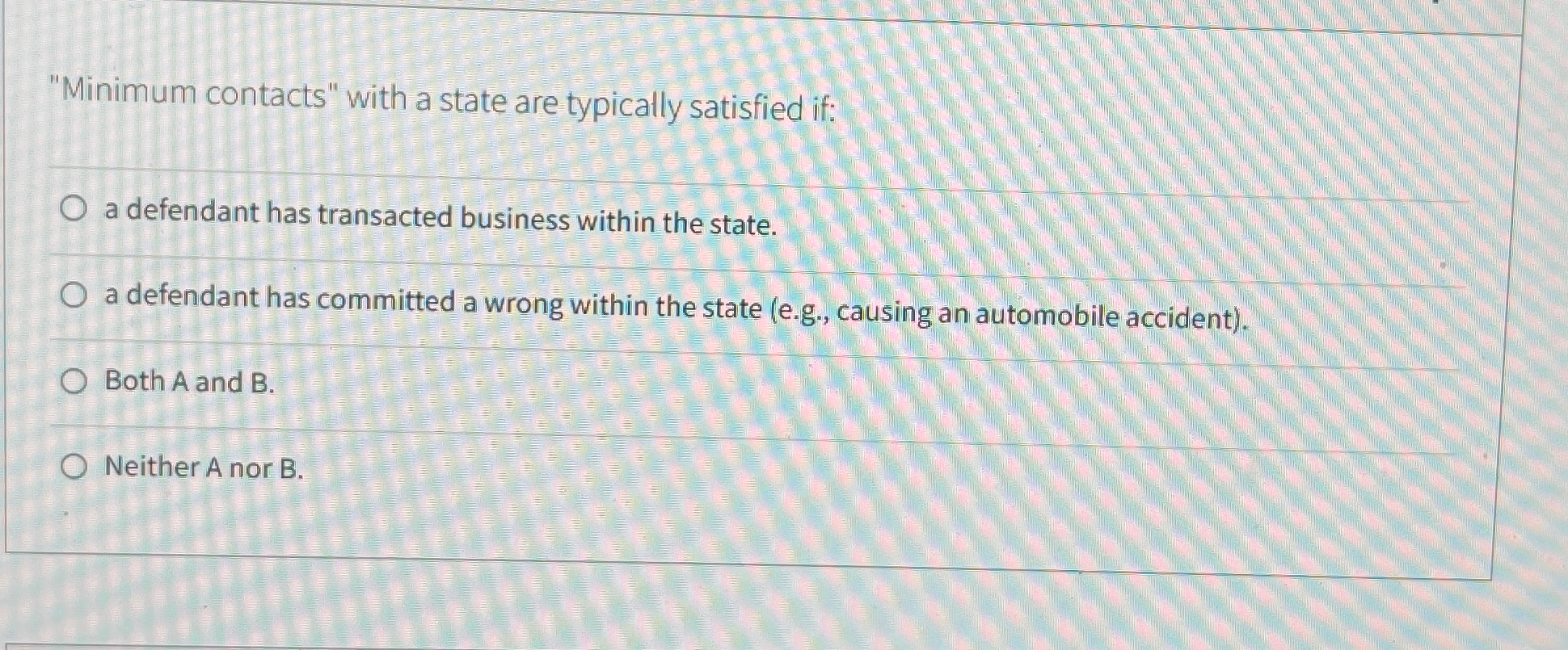  "Minimum contacts" with a state are typically satisfied if: a defendant