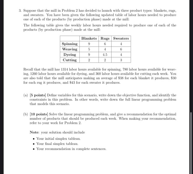  Suppose that the mill in Problem 2 has decided to launch