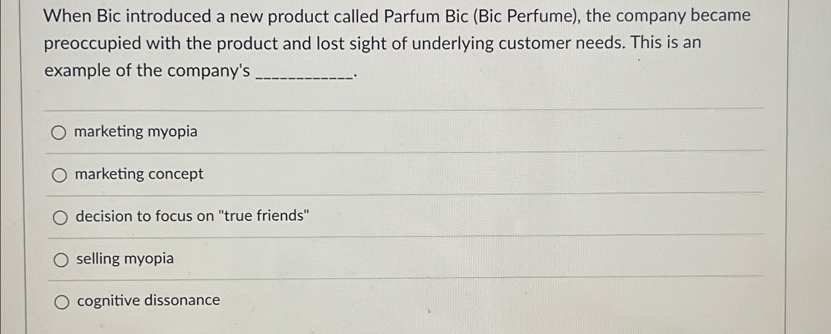  When Bic introduced a new product called Parfum Bic (Bic Perfume),