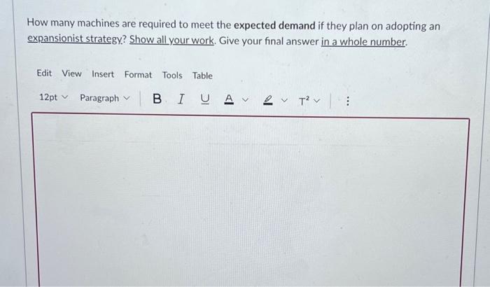 thumbs up. thank you! How many machines are required to meet the