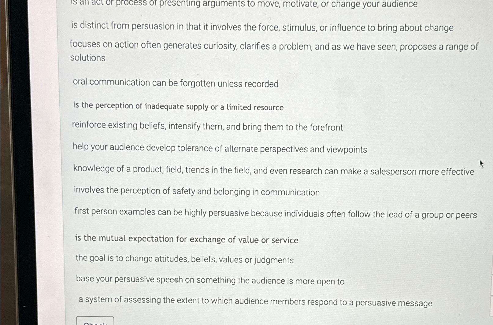  Is an act or process of presenting arguments to move, motivate,