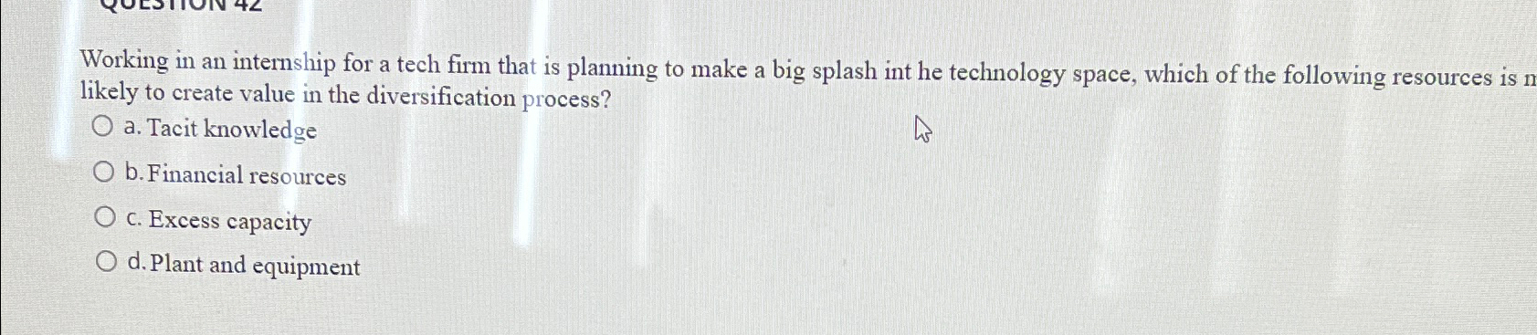  Working in an internship for a tech firm that is planning