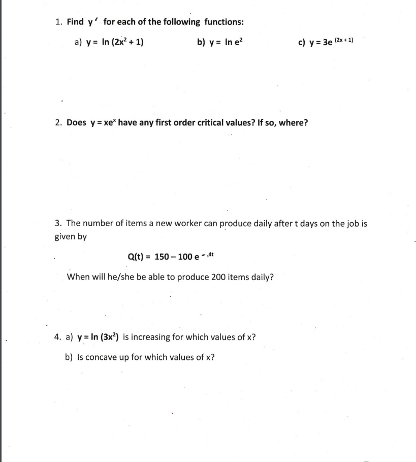 down when x > 0? 6. lim ex-X - 1 = 7.