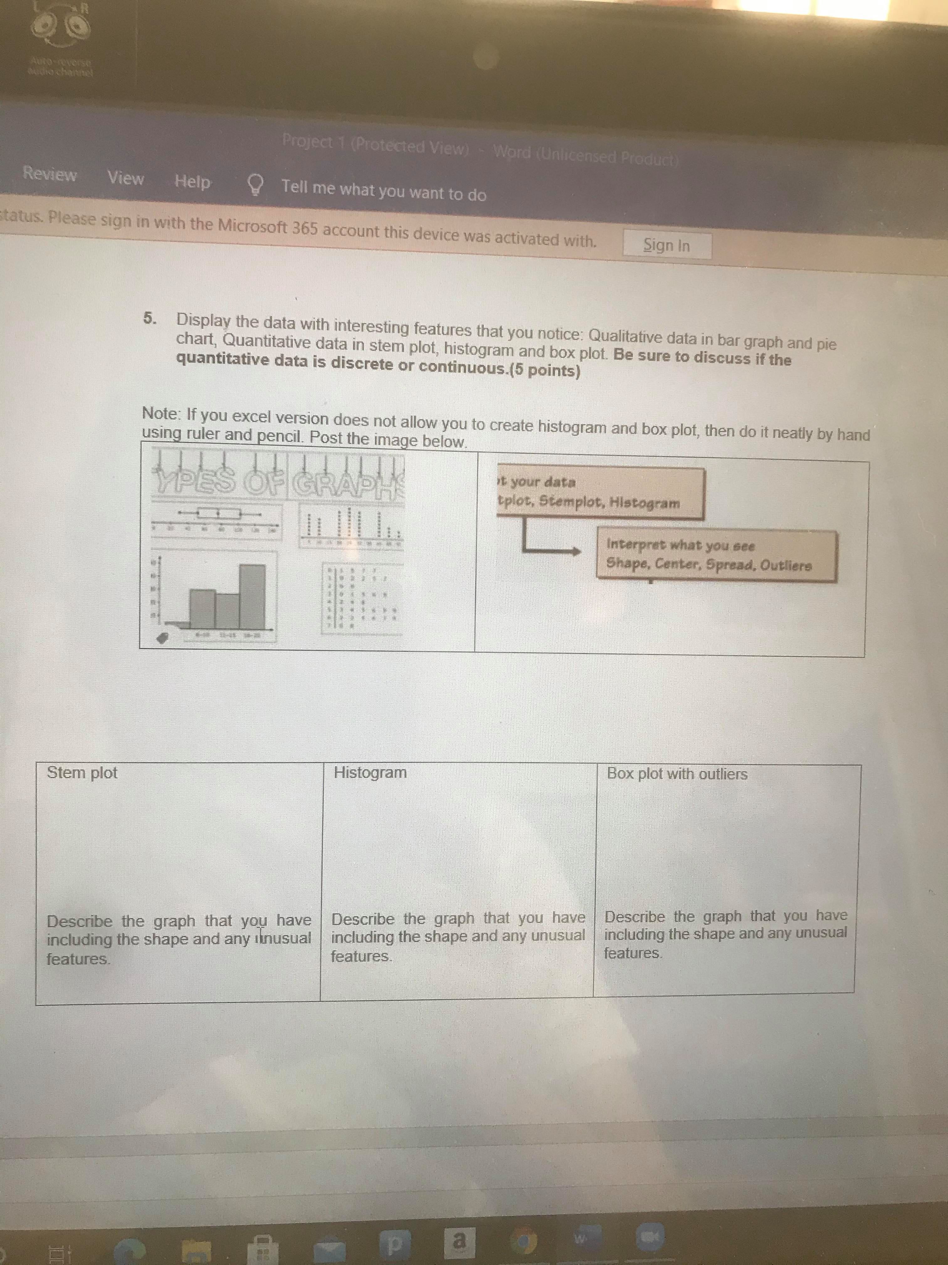 quantitative and qualitative data Project 1 (Protected View) - Word (Unlicensed Product)