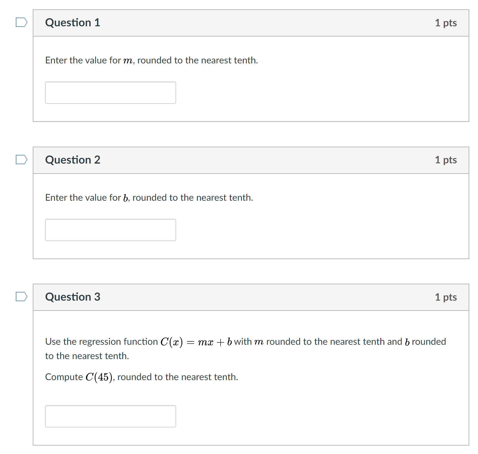 and b rounded to the nearest tenth. Compute C(O), rounded to the