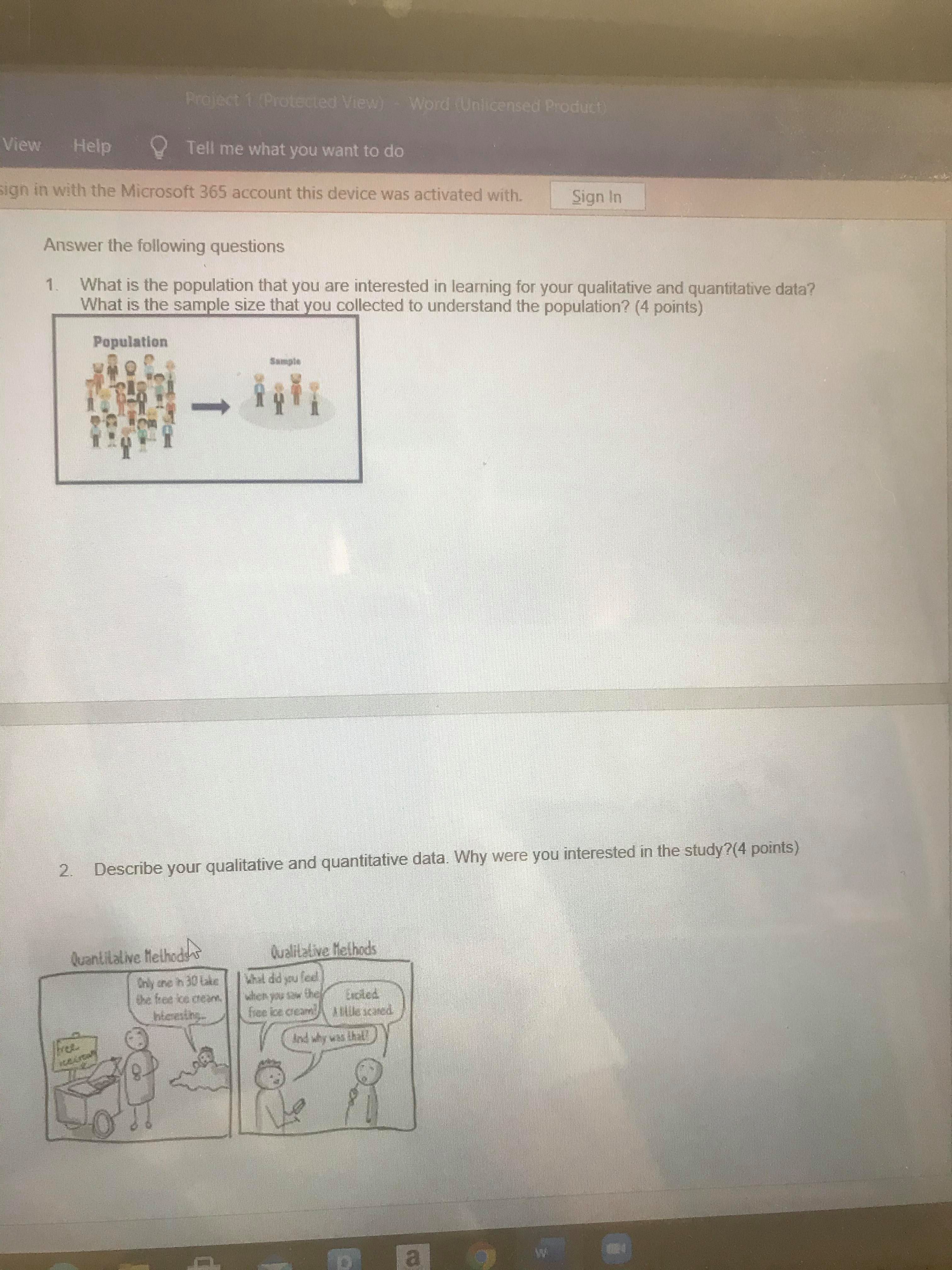Qualitative data in bar graph and pie chart, Quantitative data in stem