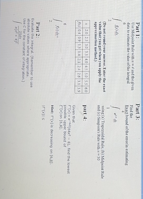 solve it step by step with proper solution Part 1: Part 3: