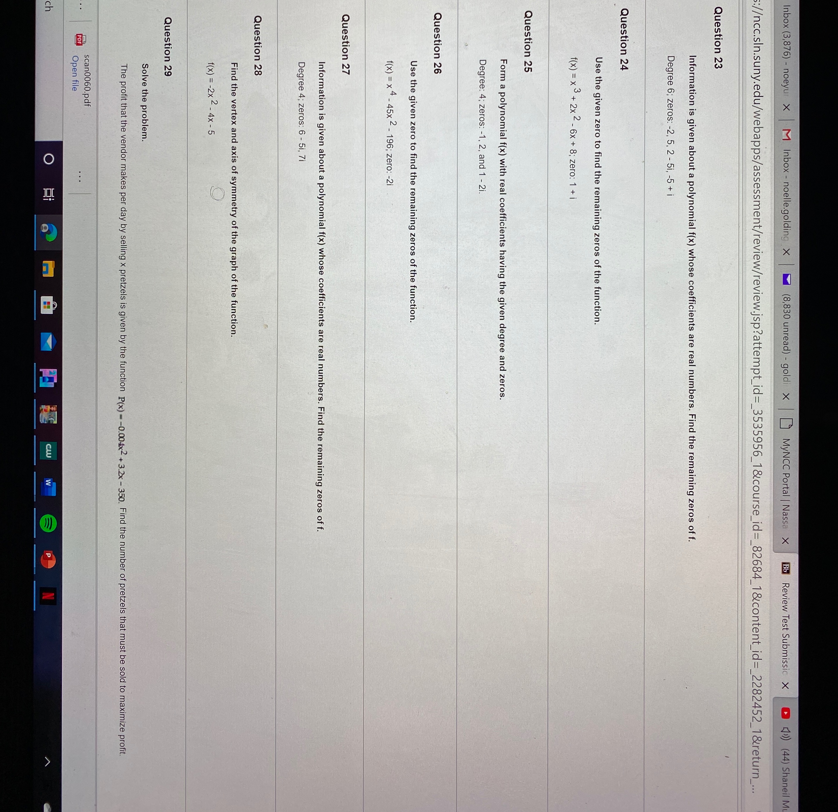 Help with question 23-29 Inbox ( 3 , 876 ) - noeyur