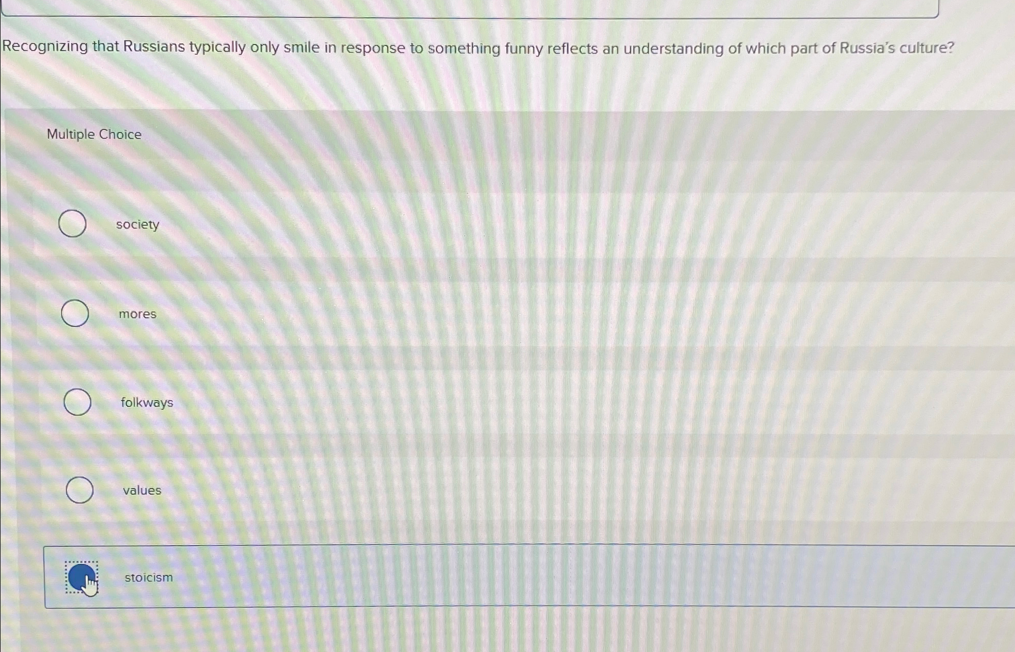  Recognizing that Russians typically only smile in response to something funny