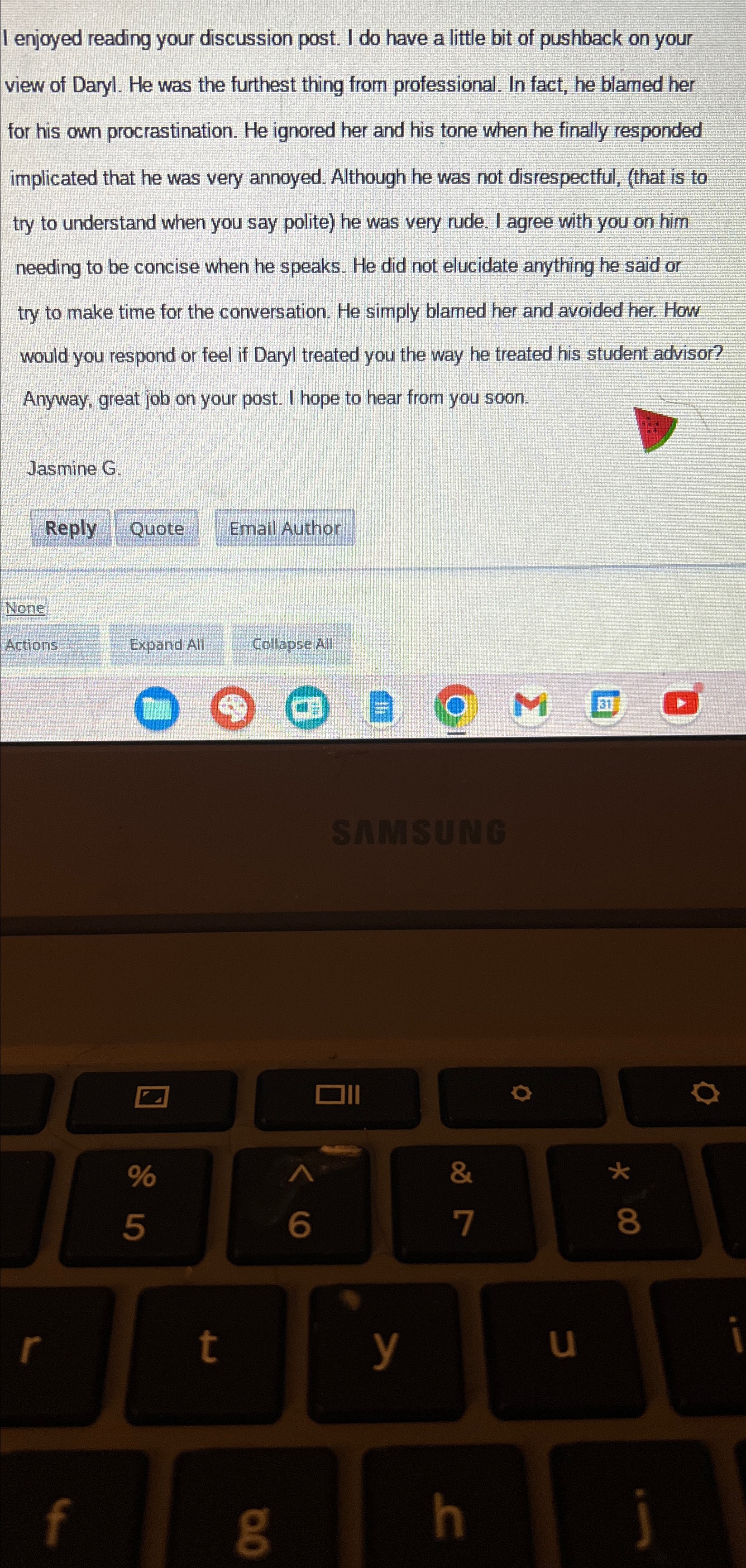  I enjoyed reading your discussion post. I do have a little
