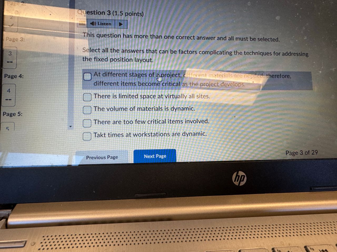  Question 3(1.5 points) This question has more than one correct answer
