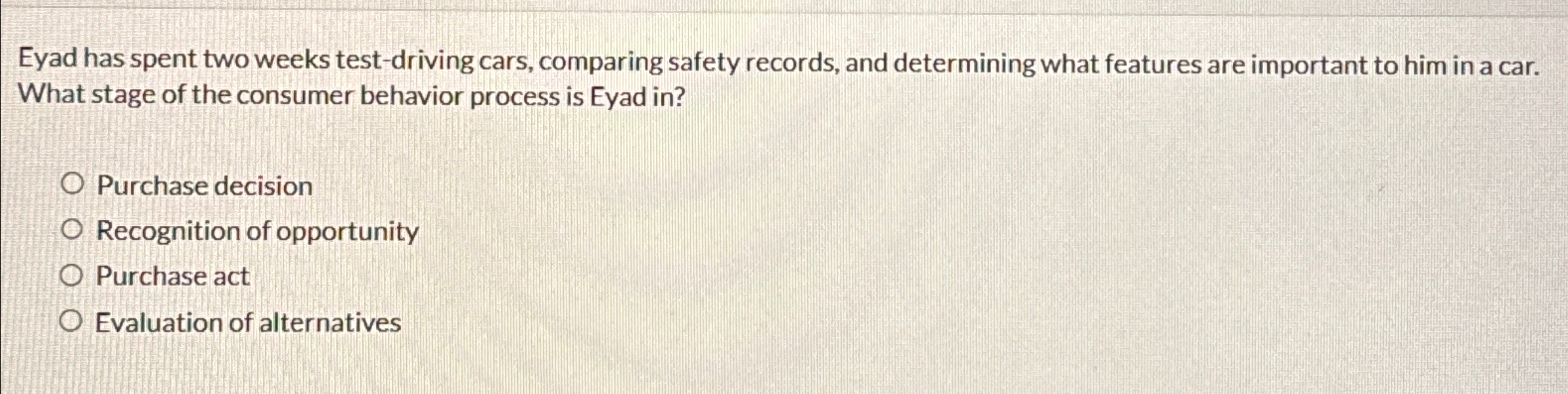  Eyad has spent two weeks test-driving cars, comparing safety records, and