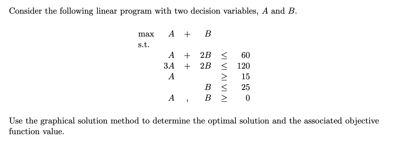  Please show all steps Consider the following linear program with two
