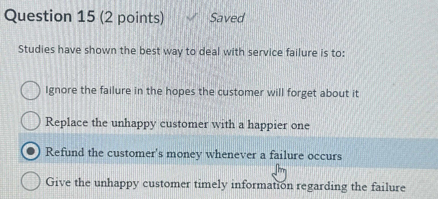  Question 15(2 points) Saved Studies have shown the best way to