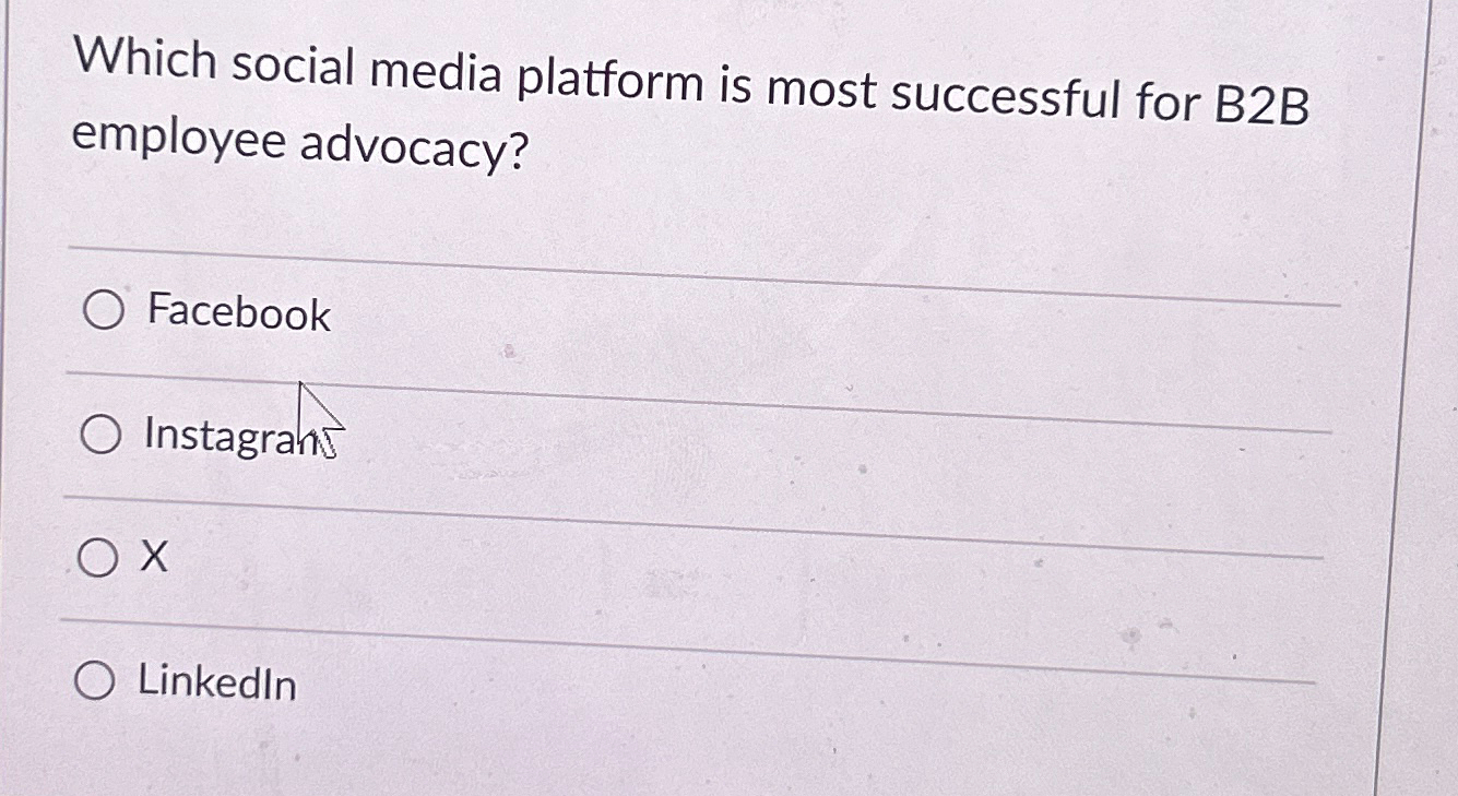  Which social media platform is most successful for B2B employee advocacy?