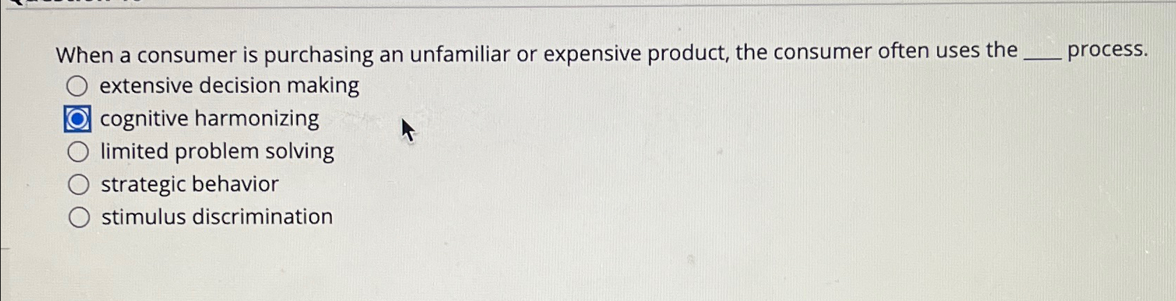  When a consumer is purchasing an unfamiliar or expensive product, the