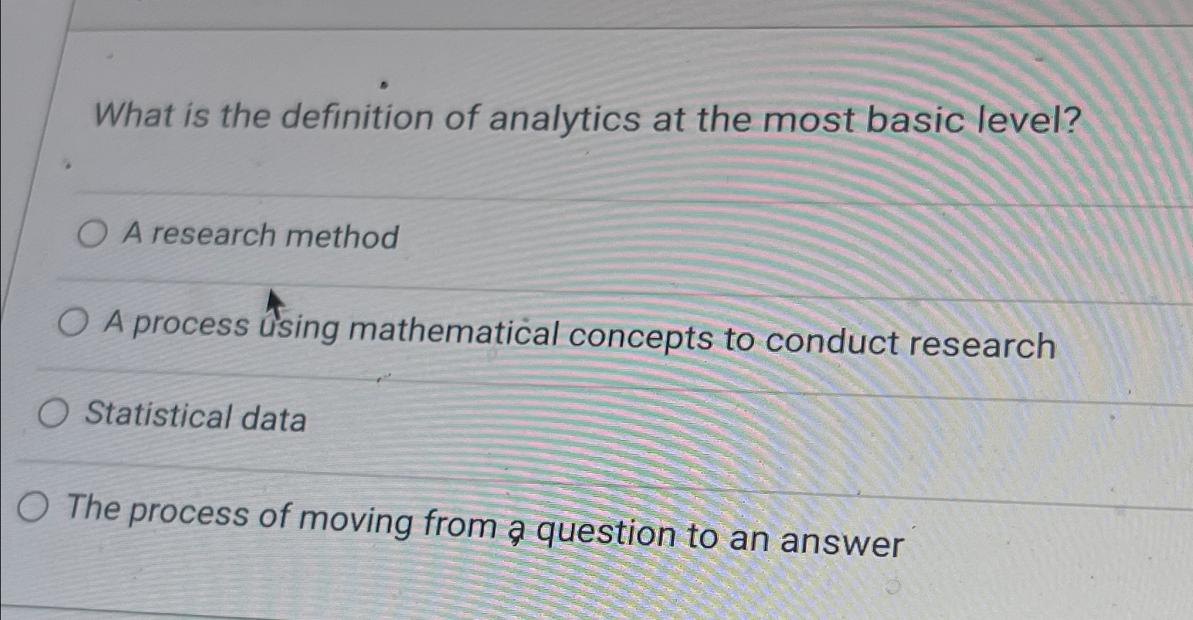  What is the definition of analytics at the most basic level?
