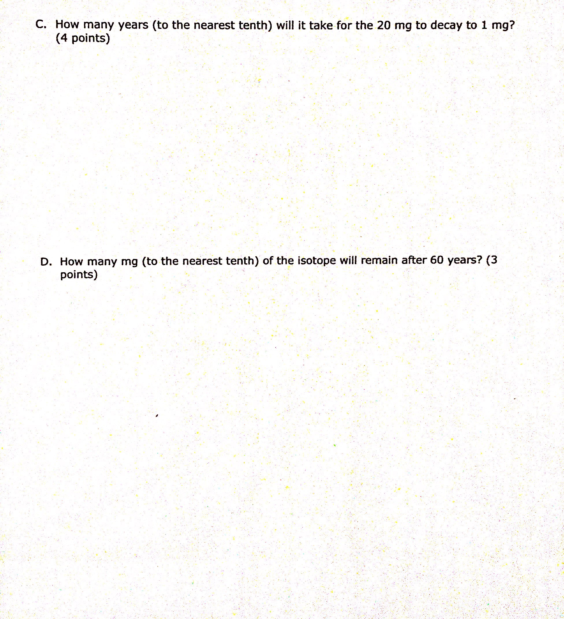 Thank you in advance :) Free-Response Question 2 ~ with Calculator-ins points)