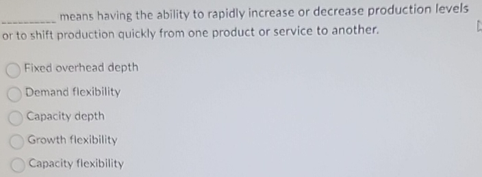  means having the ability to rapidly increase or decrease production levels