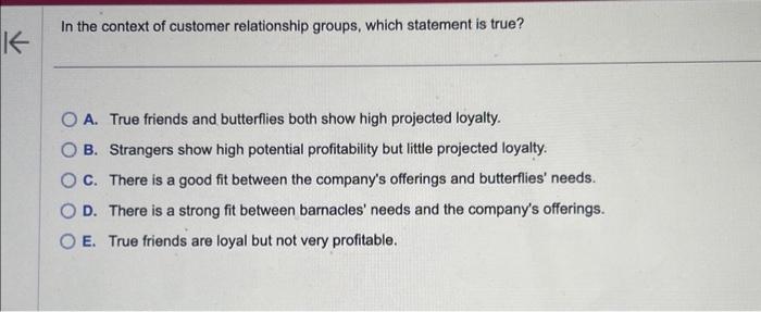  K In the context of customer relationship groups, which statement is