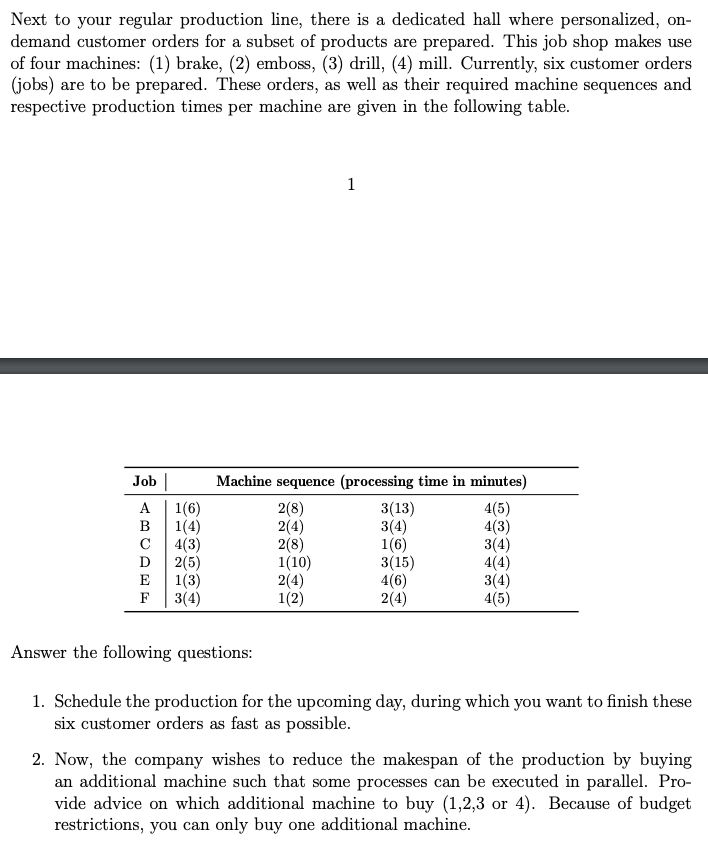 Next to your regular production line, there is a dedicated hall