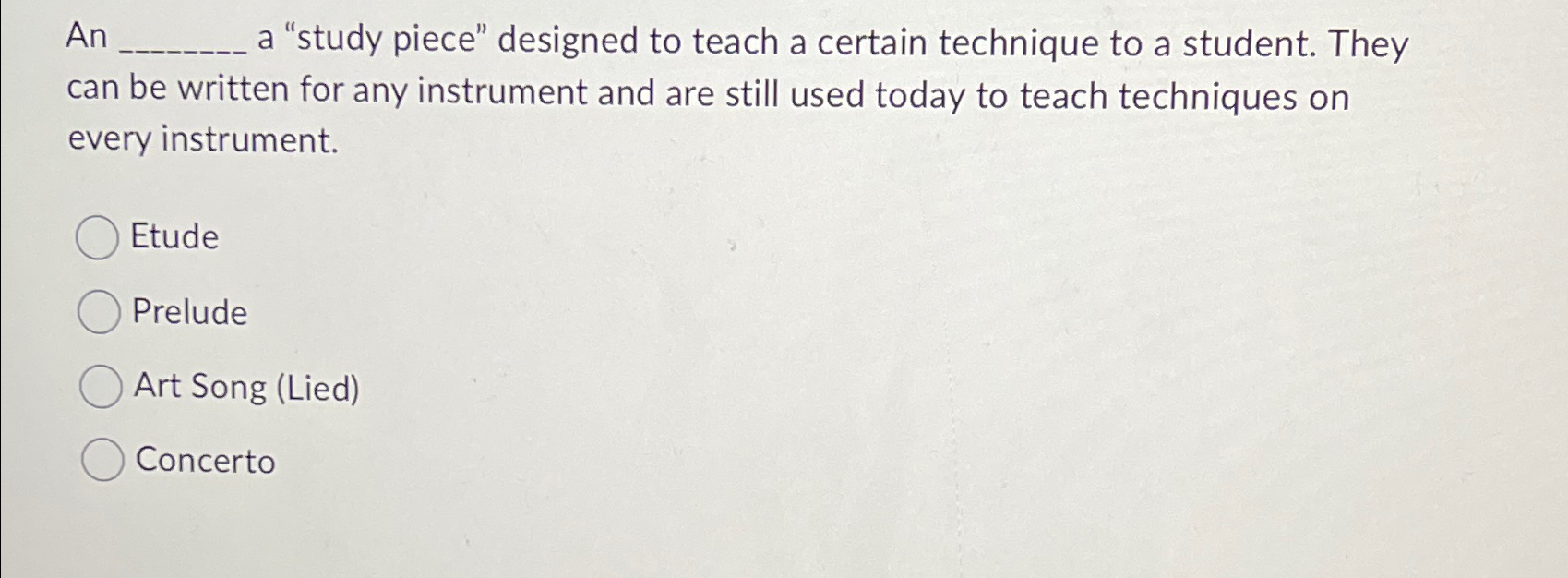  An a "study piece" designed to teach a certain technique to