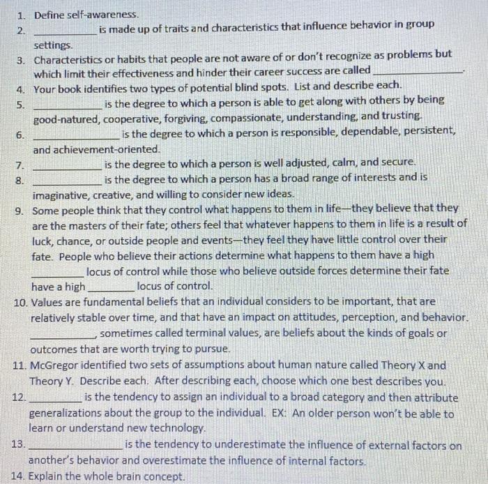 MGMT 1115 (E) 7. is the degree to which a person is