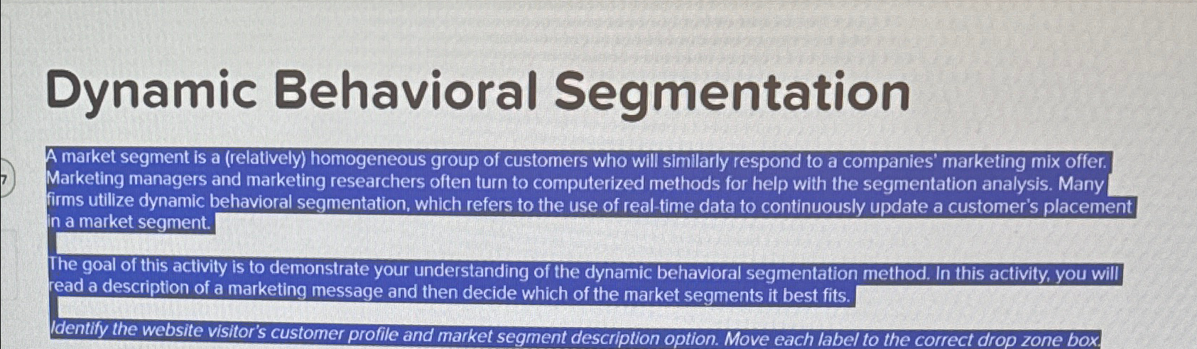  Dynamic Behavioral Segmentation 