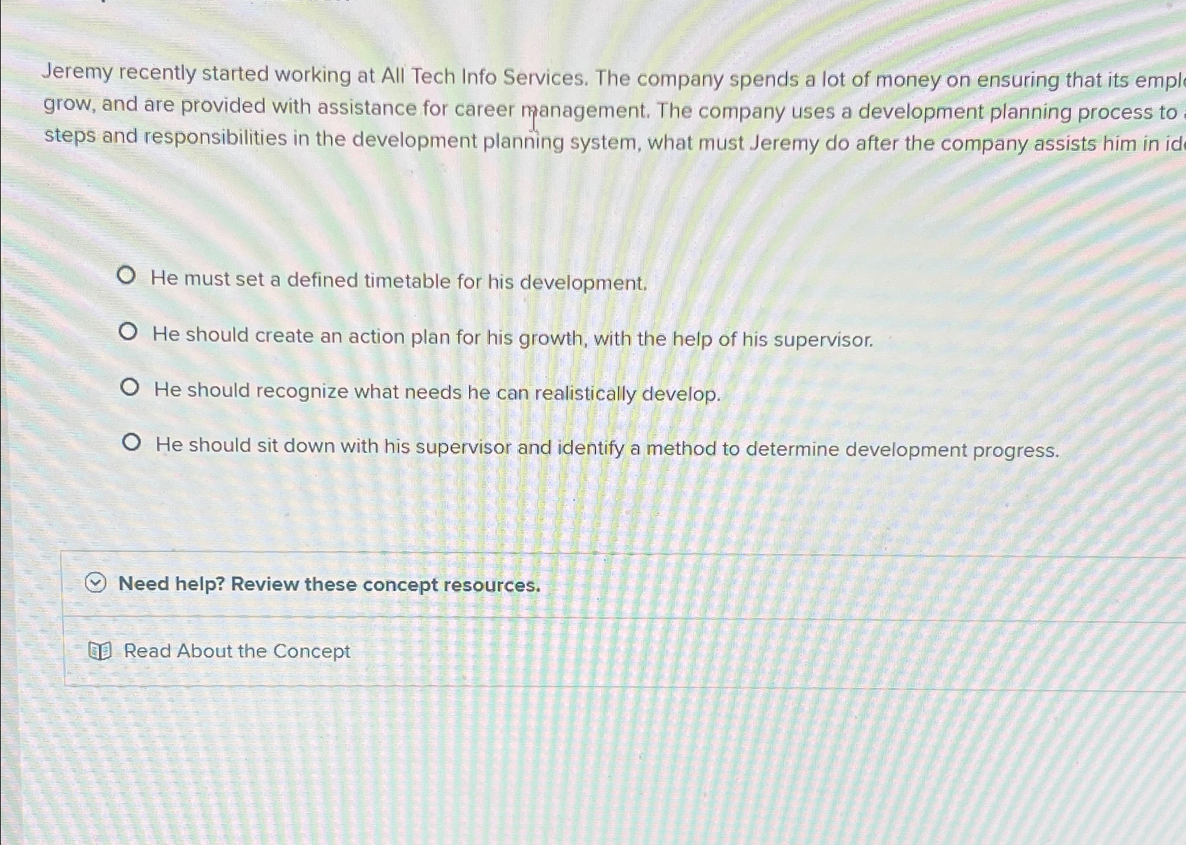  Jeremy recently started working at All Tech Info Services. The company