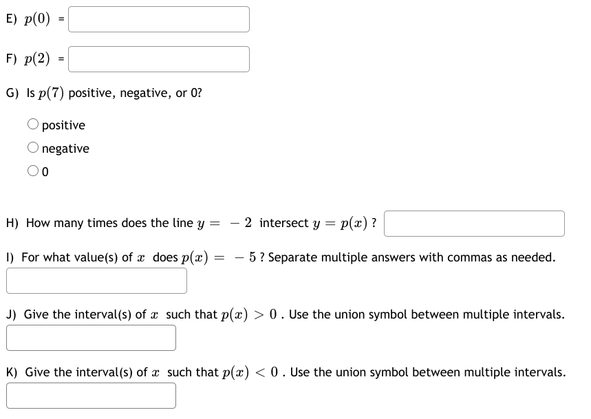 (9 - f) (0) = Determine f(4) = Determine g(4) Determine (fg)