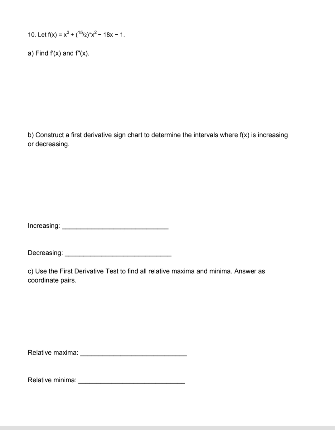 please show step by step, thanks! 10. Let f(x) = x3 +