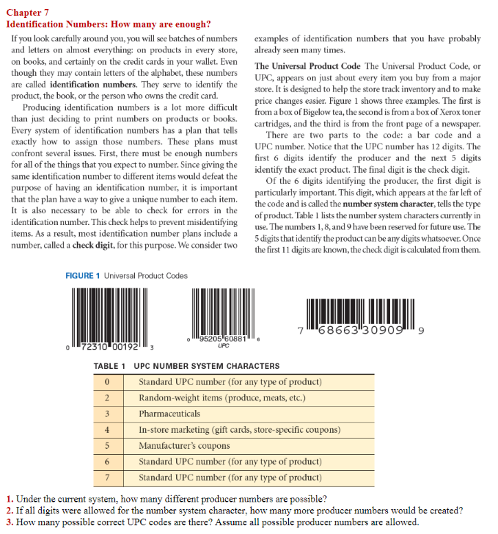  Chapter 7 Identification Numbers: How many are enough? If you look