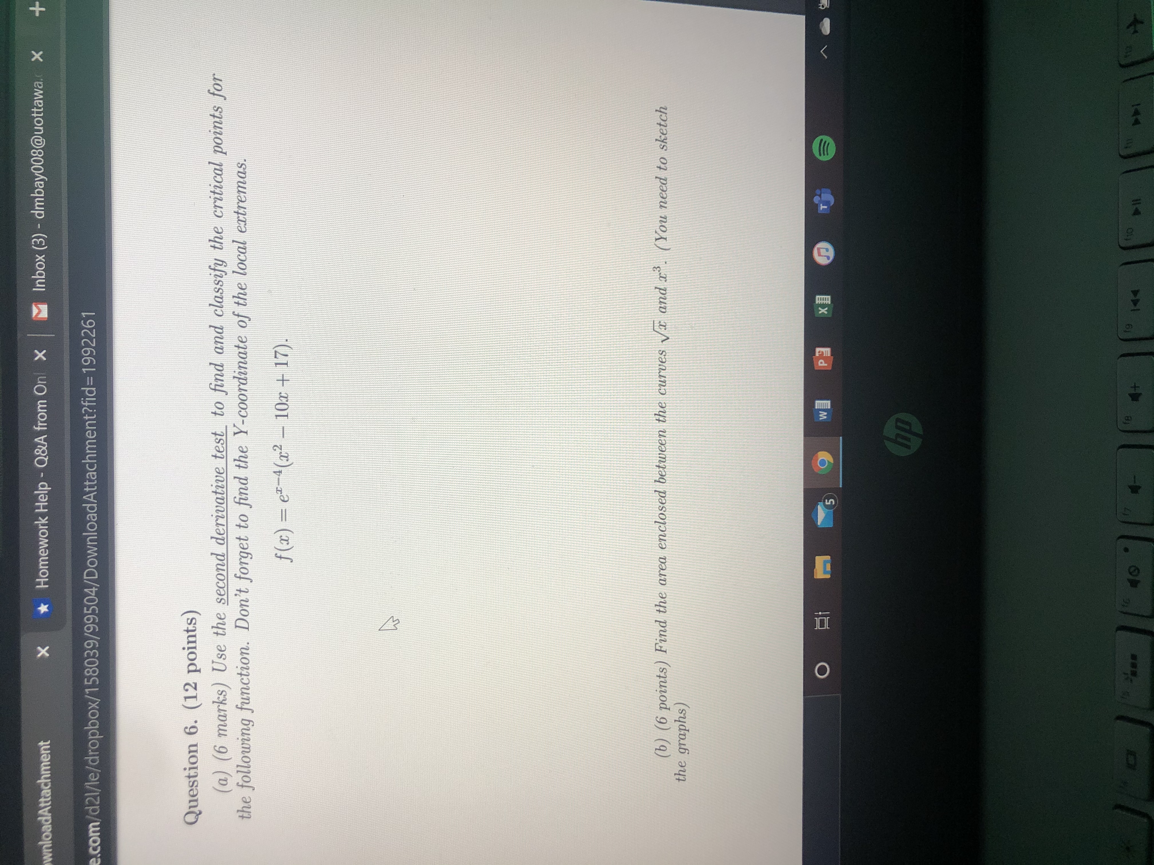 X Homework Help - Q&LA from Onl X M Inbox (3) -