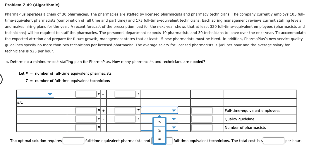 30 pharmacies. The pharmacies are staffed by licensed pharmacists and pharmacy technicians.